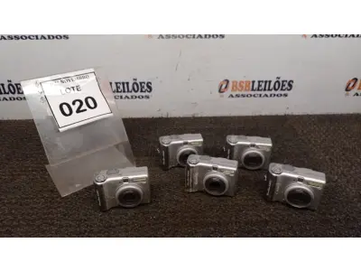 LOTE 020 - 05 CÂMERAS FOTOGRÁFICAS MODELO POWERSHOT A520 MARCA CANON (NO ESTADO) ATENÇÃO! FAZER A VISITAÇÃO ANTES DE ARREMATAR, NÃO SABEMOS SE FUNCIONA, LEILÃO NÃO TEM GARANTIA E NEM DEVOLUÇÃO, SUJEITO A POSSÍVEIS AVARIAS VISÍVEIS/OCULTAS E/OU AUSÊNCIA DE COMPONENTES.