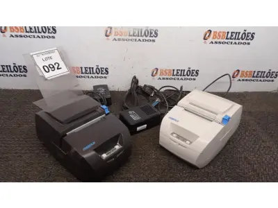 LOTE 092 - 02 IMPRESSORAS DE CUPOM MARCA DIEBOLD COM 02 FONTES. (NO ESTADO) ATENÇÃO! FAZER A VISITAÇÃO ANTES DE ARREMATAR, NÃO SABEMOS SE FUNCIONA, LEILÃO NÃO TEM GARANTIA E NEM DEVOLUÇÃO, SUJEITO A POSSÍVEIS AVARIAS VISÍVEIS/OCULTAS E/OU AUSÊNCIA DE COMPONENTES.