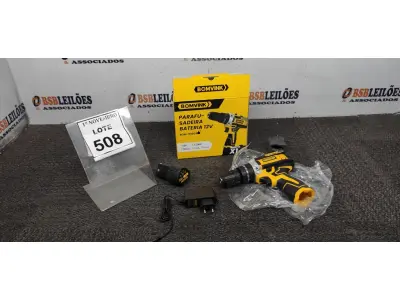LOTE 508 - 01 PARAFUSADEIRA A BATERIA 12V 2BITS E CARREGADOR.( PRODUTO NOVO). (NO ESTADO) ATENÇÃO! FAZER A VISITAÇÃO ANTES DE ARREMATAR, NÃO SABEMOS SE FUNCIONA, LEILÃO NÃO TEM GARANTIA E NEM DEVOLUÇÃO, SUJEITO A POSSÍVEIS AVARIAS VISÍVEIS/OCULTAS E/OU AUSÊNCIA DE COMPONENTES.