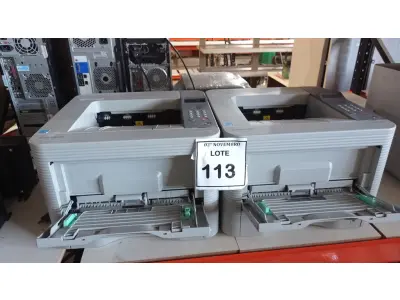 LOTE 113 - 02 IMPRESSORAS MODELO ML-3750ND MARCA SAMSUNG. (NO ESTADO) ATENÇÃO! FAZER A VISITAÇÃO ANTES DE ARREMATAR, NÃO SABEMOS SE FUNCIONA, LEILÃO NÃO TEM GARANTIA E NEM DEVOLUÇÃO, SUJEITO A POSSÍVEIS AVARIAS VISÍVEIS/OCULTAS E/OU AUSÊNCIA DE COMPONENTES.