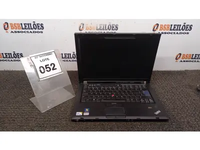 LOTE 052 - 01 NOTEBOOK MARCA LENOVO SÉRIE THINKPAD. (NO ESTADO) ATENÇÃO! FAZER A VISITAÇÃO ANTES DE ARREMATAR, NÃO SABEMOS SE FUNCIONA, LEILÃO NÃO TEM GARANTIA E NEM DEVOLUÇÃO, SUJEITO A POSSÍVEIS AVARIAS VISÍVEIS/OCULTAS E/OU AUSÊNCIA DE COMPONENTES.