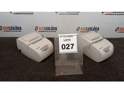 LOTE 027 - 02 IMPRESSORAS DE CUPOM MARCA DIEBOLD. (NO ESTADO) ATENÇÃO! FAZER A VISITAÇÃO ANTES DE ARREMATAR, NÃO SABEMOS SE FUNCIONA, LEILÃO NÃO TEM GARANTIA E NEM DEVOLUÇÃO, SUJEITO A POSSÍVEIS AVARIAS VISÍVEIS/OCULTAS E/OU AUSÊNCIA DE COMPONENTES.
