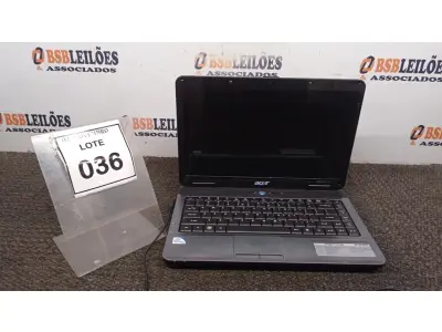 LOTE 036 - 01 NOTEBOOK MARCA ACER. (NO ESTADO) ATENÇÃO! FAZER A VISITAÇÃO ANTES DE ARREMATAR, NÃO SABEMOS SE FUNCIONA, LEILÃO NÃO TEM GARANTIA E NEM DEVOLUÇÃO, SUJEITO A POSSÍVEIS AVARIAS VISÍVEIS/OCULTAS E/OU AUSÊNCIA DE COMPONENTES.