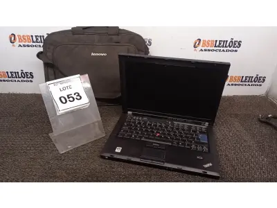 LOTE 053 - 01 NOTEBOOK MARCA LENOVO SÉRIE THINKPAD COM MALETA. (NO ESTADO) ATENÇÃO! FAZER A VISITAÇÃO ANTES DE ARREMATAR, NÃO SABEMOS SE FUNCIONA, LEILÃO NÃO TEM GARANTIA E NEM DEVOLUÇÃO, SUJEITO A POSSÍVEIS AVARIAS VISÍVEIS/OCULTAS E/OU AUSÊNCIA DE COMPONENTES.