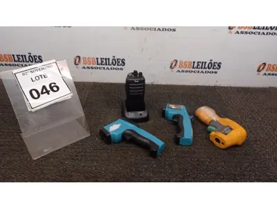 LOTE 046 - 03 TERMÔMETROS INFRAVERMELHO E 01 RÁDIO COMUNICADOR. (NO ESTADO) ATENÇÃO! FAZER A VISITAÇÃO ANTES DE ARREMATAR, NÃO SABEMOS SE FUNCIONA, LEILÃO NÃO TEM GARANTIA E NEM DEVOLUÇÃO, SUJEITO A POSSÍVEIS AVARIAS VISÍVEIS/OCULTAS E/OU AUSÊNCIA DE COMPONENTES.