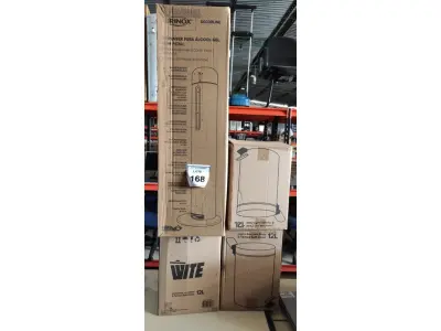 LOTE 168 - 03 LIXEIRAS INOX SEM TAMPA E 01 DISPENSE PARA ÁLCOOL EM GEL COM PEDAL. (NO ESTADO) ATENÇÃO! FAZER A VISITAÇÃO ANTES DE ARREMATAR, NÃO SABEMOS SE FUNCIONA, LEILÃO NÃO TEM GARANTIA E NEM DEVOLUÇÃO, SUJEITO A POSSÍVEIS AVARIAS VISÍVEIS/OCULTAS E/OU AUSÊNCIA DE COMPONENTES.