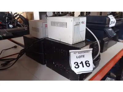 LOTE 316 - 06 ESTABILIZADORES E 01 TRANSFORMADOR. (NO ESTADO) ATENÇÃO! FAZER A VISITAÇÃO ANTES DE ARREMATAR, NÃO SABEMOS SE FUNCIONA, LEILÃO NÃO TEM GARANTIA E NEM DEVOLUÇÃO, SUJEITO A POSSÍVEIS AVARIAS VISÍVEIS/OCULTAS E/OU AUSÊNCIA DE COMPONENTES.