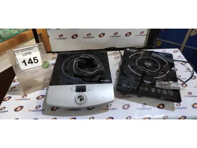 LOTE 145 - 02 FOGÕES DE INDUÇÃO MARCAS CADENCE E PHILCO. (NO ESTADO) ATENÇÃO! FAZER A VISITAÇÃO ANTES DE ARREMATAR, NÃO SABEMOS SE FUNCIONA, LEILÃO NÃO TEM GARANTIA E NEM DEVOLUÇÃO, SUJEITO A POSSÍVEIS AVARIAS VISÍVEIS/OCULTAS E/OU AUSÊNCIA DE COMPONENTES.