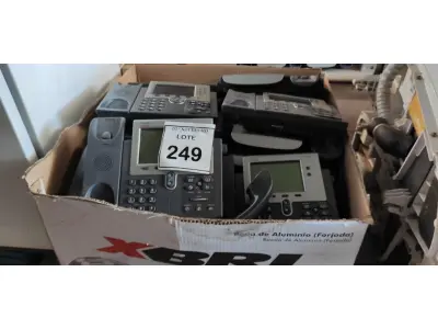 LOTE 249 - 01 LOTE COM GRANDE QUANTIDADE DE APARELHOS DE TELEFONE. (NO ESTADO) ATENÇÃO! FAZER A VISITAÇÃO ANTES DE ARREMATAR, NÃO SABEMOS SE FUNCIONA, LEILÃO NÃO TEM GARANTIA E NEM DEVOLUÇÃO, SUJEITO A POSSÍVEIS AVARIAS VISÍVEIS/OCULTAS E/OU AUSÊNCIA DE COMPONENTES.