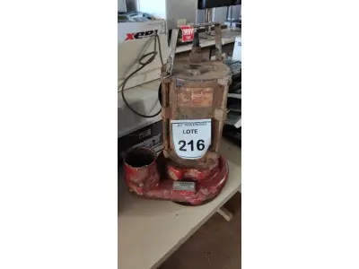 LOTE 216 - 01 BOMBA D’AGUA TRIFÁSICA. (NO ESTADO) ATENÇÃO! FAZER A VISITAÇÃO ANTES DE ARREMATAR, NÃO SABEMOS SE FUNCIONA, LEILÃO NÃO TEM GARANTIA E NEM DEVOLUÇÃO, SUJEITO A POSSÍVEIS AVARIAS VISÍVEIS/OCULTAS E/OU AUSÊNCIA DE COMPONENTES.