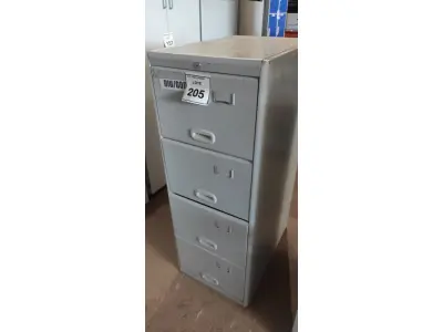 LOTE 205 - 01 ARQUIVO DE AÇO COM 04 GAVETAS. (NO ESTADO) ATENÇÃO! FAZER A VISITAÇÃO ANTES DE ARREMATAR, NÃO SABEMOS SE FUNCIONA, LEILÃO NÃO TEM GARANTIA E NEM DEVOLUÇÃO, SUJEITO A POSSÍVEIS AVARIAS VISÍVEIS/OCULTAS E/OU AUSÊNCIA DE COMPONENTES.