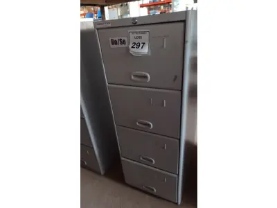 LOTE 297 - 01 ARQUIVO DE AÇO COM 04 GAVETAS. (NO ESTADO) ATENÇÃO! FAZER A VISITAÇÃO ANTES DE ARREMATAR, NÃO SABEMOS SE FUNCIONA, LEILÃO NÃO TEM GARANTIA E NEM DEVOLUÇÃO, SUJEITO A POSSÍVEIS AVARIAS VISÍVEIS/OCULTAS E/OU AUSÊNCIA DE COMPONENTES.