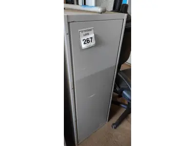 LOTE 267 - 01 ARQUIVO DE AÇO COM 04 GAVETAS. (NO ESTADO) ATENÇÃO! FAZER A VISITAÇÃO ANTES DE ARREMATAR, NÃO SABEMOS SE FUNCIONA, LEILÃO NÃO TEM GARANTIA E NEM DEVOLUÇÃO, SUJEITO A POSSÍVEIS AVARIAS VISÍVEIS/OCULTAS E/OU AUSÊNCIA DE COMPONENTES.