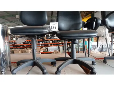 LOTE 381 - 02 CADEIRAS DE ESCRITÓRIO. (NO ESTADO) ATENÇÃO! FAZER A VISITAÇÃO ANTES DE ARREMATAR, NÃO SABEMOS SE FUNCIONA, LEILÃO NÃO TEM GARANTIA E NEM DEVOLUÇÃO, SUJEITO A POSSÍVEIS AVARIAS VISÍVEIS/OCULTAS E/OU AUSÊNCIA DE COMPONENTES.