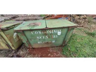 LOTE 102 - 01 LIXEIRA EM FERRO. (NO ESTADO) ATENÇÃO! FAZER A VISITAÇÃO ANTES DE ARREMATAR, NÃO SABEMOS SE FUNCIONA, LEILÃO NÃO TEM GARANTIA E NEM DEVOLUÇÃO, SUJEITO A POSSÍVEIS AVARIAS VISÍVEIS/OCULTAS E/OU AUSÊNCIA DE COMPONENTES.