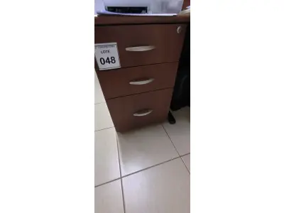 LOTE 048 - 01 GAVETEIRO EM MADEIRA COM 03 GAVETAS. NA COR MARROM. (NO ESTADO) ATENÇÃO! FAZER A VISITAÇÃO ANTES DE ARREMATAR, NÃO SABEMOS SE FUNCIONA, LEILÃO NÃO TEM GARANTIA E NEM DEVOLUÇÃO, SUJEITO A POSSÍVEIS AVARIAS VISÍVEIS/OCULTAS E/OU AUSÊNCIA DE COMPONENTES.