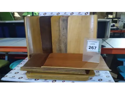 LOTE 267 - 20 PLACAS DE MADEIRA. (NO ESTADO) ATENÇÃO! FAZER A VISITAÇÃO ANTES DE ARREMATAR, NÃO SABEMOS SE FUNCIONA, LEILÃO NÃO TEM GARANTIA E NEM DEVOLUÇÃO, SUJEITO A POSSÍVEIS AVARIAS VISÍVEIS/OCULTAS E/OU AUSÊNCIA DE COMPONENTES.