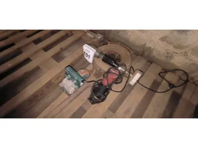 LOTE 101 - 01 LOTE COM FINCA PINOS, ROSCADEIRA MANUAL , ESMERILHADEIRA E SERRA PISO. (NO ESTADO) ATENÇÃO! FAZER A VISITAÇÃO ANTES DE ARREMATAR, NÃO SABEMOS SE FUNCIONA, LEILÃO NÃO TEM GARANTIA E NEM DEVOLUÇÃO, SUJEITO A POSSÍVEIS AVARIAS VISÍVEIS/OCULTAS E/OU AUSÊNCIA DE COMPONENTES.