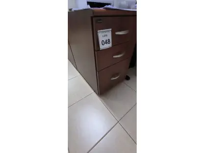 LOTE 048 - 01 GAVETEIRO EM MADEIRA COM 03 GAVETAS. NA COR MARROM. (NO ESTADO) ATENÇÃO! FAZER A VISITAÇÃO ANTES DE ARREMATAR, NÃO SABEMOS SE FUNCIONA, LEILÃO NÃO TEM GARANTIA E NEM DEVOLUÇÃO, SUJEITO A POSSÍVEIS AVARIAS VISÍVEIS/OCULTAS E/OU AUSÊNCIA DE COMPONENTES.