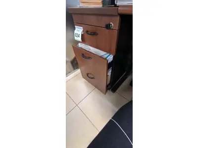 LOTE 024 - 01 GAVETEIRO EM MADEIRA COM 03 GAVETAS NA COR MARROM. (NO ESTADO) ATENÇÃO! FAZER A VISITAÇÃO ANTES DE ARREMATAR, NÃO SABEMOS SE FUNCIONA, LEILÃO NÃO TEM GARANTIA E NEM DEVOLUÇÃO, SUJEITO A POSSÍVEIS AVARIAS VISÍVEIS/OCULTAS E/OU AUSÊNCIA DE COMPONENTES.