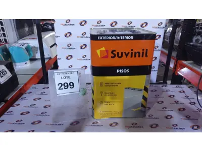 LOTE 299 - 01 TINTA DE PISOS EXTERIOR NA COR FOSCO CINZA ESCURO MARCA SUVINIL. (NO ESTADO) ATENÇÃO! FAZER A VISITAÇÃO ANTES DE ARREMATAR, NÃO SABEMOS SE FUNCIONA, LEILÃO NÃO TEM GARANTIA E NEM DEVOLUÇÃO, SUJEITO A POSSÍVEIS AVARIAS VISÍVEIS/OCULTAS E/OU AUSÊNCIA DE COMPONENTES.
