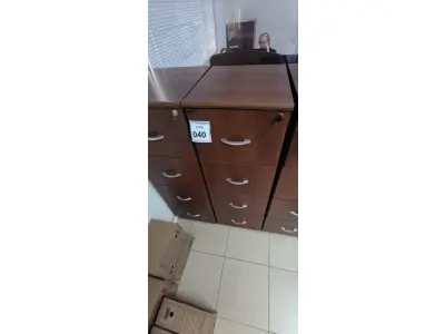 LOTE 040 - 01 ARQUIVO EM MADEIRA COM 04 GAVETAS NA COR MARROM. (NO ESTADO) ATENÇÃO! FAZER A VISITAÇÃO ANTES DE ARREMATAR, NÃO SABEMOS SE FUNCIONA, LEILÃO NÃO TEM GARANTIA E NEM DEVOLUÇÃO, SUJEITO A POSSÍVEIS AVARIAS VISÍVEIS/OCULTAS E/OU AUSÊNCIA DE COMPONENTES.