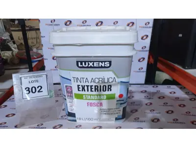 LOTE 302 - 01 BALDE DE TINTA ACRÍLICA EXTERIOR STANDARD DE 18L ALPACA FOSCO MARCA LUXENS. (NO ESTADO) ATENÇÃO! FAZER A VISITAÇÃO ANTES DE ARREMATAR, NÃO SABEMOS SE FUNCIONA, LEILÃO NÃO TEM GARANTIA E NEM DEVOLUÇÃO, SUJEITO A POSSÍVEIS AVARIAS VISÍVEIS/OCULTAS E/OU AUSÊNCIA DE COMPONENTES.