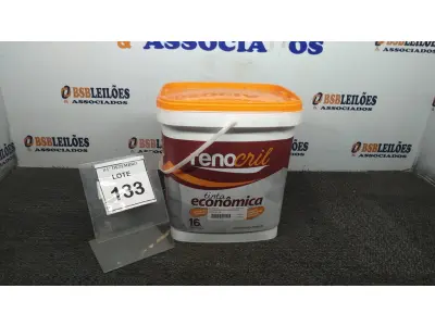 LOTE 133 - 01 LATA DE TINTA ECONÔMICA DE 16L NA COR BRANCO NEVE MARCA RENOCRIL. (NO ESTADO) ATENÇÃO! FAZER A VISITAÇÃO ANTES DE ARREMATAR, NÃO SABEMOS SE FUNCIONA, LEILÃO NÃO TEM GARANTIA E NEM DEVOLUÇÃO, SUJEITO A POSSÍVEIS AVARIAS VISÍVEIS/OCULTAS E/OU AUSÊNCIA DE COMPONENTES.