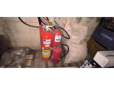 LOTE 109 - 04 EXTINTORES DE INCÊNDIO E VEDANTES /COIFA PARA TUBOS DE 25MM – 32MM. (NO ESTADO) ATENÇÃO! FAZER A VISITAÇÃO ANTES DE ARREMATAR, NÃO SABEMOS SE FUNCIONA, LEILÃO NÃO TEM GARANTIA E NEM DEVOLUÇÃO, SUJEITO A POSSÍVEIS AVARIAS VISÍVEIS/OCULTAS E/OU AUSÊNCIA DE COMPONENTES.