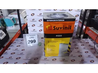LOTE 299 - 01 TINTA DE PISOS EXTERIOR NA COR FOSCO CINZA ESCURO MARCA SUVINIL. (NO ESTADO) ATENÇÃO! FAZER A VISITAÇÃO ANTES DE ARREMATAR, NÃO SABEMOS SE FUNCIONA, LEILÃO NÃO TEM GARANTIA E NEM DEVOLUÇÃO, SUJEITO A POSSÍVEIS AVARIAS VISÍVEIS/OCULTAS E/OU AUSÊNCIA DE COMPONENTES.