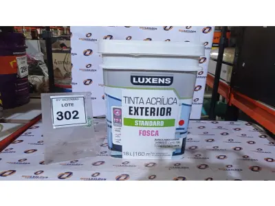 LOTE 302 - 01 BALDE DE TINTA ACRÍLICA EXTERIOR STANDARD DE 18L ALPACA FOSCO MARCA LUXENS. (NO ESTADO) ATENÇÃO! FAZER A VISITAÇÃO ANTES DE ARREMATAR, NÃO SABEMOS SE FUNCIONA, LEILÃO NÃO TEM GARANTIA E NEM DEVOLUÇÃO, SUJEITO A POSSÍVEIS AVARIAS VISÍVEIS/OCULTAS E/OU AUSÊNCIA DE COMPONENTES.