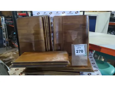 LOTE 270 - 20 PLACAS DE MADEIRA. (NO ESTADO) ATENÇÃO! FAZER A VISITAÇÃO ANTES DE ARREMATAR, NÃO SABEMOS SE FUNCIONA, LEILÃO NÃO TEM GARANTIA E NEM DEVOLUÇÃO, SUJEITO A POSSÍVEIS AVARIAS VISÍVEIS/OCULTAS E/OU AUSÊNCIA DE COMPONENTES.