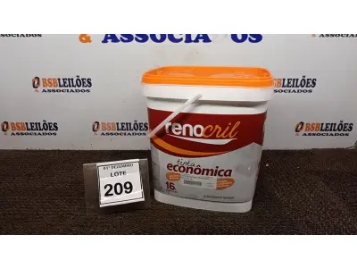 LOTE 209 - 01 LATA DE TINTA ECONÔMICA DE 16L NA COR BRANCO NEVE MARCA RENOCRIL. (NO ESTADO) ATENÇÃO! FAZER A VISITAÇÃO ANTES DE ARREMATAR, NÃO SABEMOS SE FUNCIONA, LEILÃO NÃO TEM GARANTIA E NEM DEVOLUÇÃO, SUJEITO A POSSÍVEIS AVARIAS VISÍVEIS/OCULTAS E/OU AUSÊNCIA DE COMPONENTES.