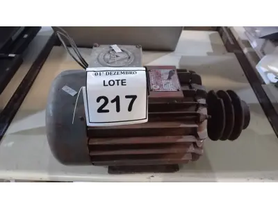 LOTE 217 - 01 MOTOR ELÉTRICO INDUSTRIAL. (NO ESTADO) ATENÇÃO! FAZER A VISITAÇÃO ANTES DE ARREMATAR, NÃO SABEMOS SE FUNCIONA, LEILÃO NÃO TEM GARANTIA E NEM DEVOLUÇÃO, SUJEITO A POSSÍVEIS AVARIAS VISÍVEIS/OCULTAS E/OU AUSÊNCIA DE COMPONENTES.