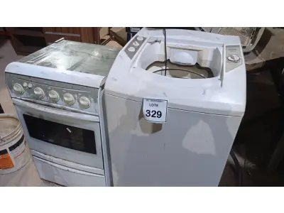 LOTE 329 - 01 SUCATA DE MÁQUINA DE LAVAR E 01 SUCATA DE FOGÃO. (NO ESTADO) ATENÇÃO! FAZER A VISITAÇÃO ANTES DE ARREMATAR, NÃO SABEMOS SE FUNCIONA, LEILÃO NÃO TEM GARANTIA E NEM DEVOLUÇÃO, SUJEITO A POSSÍVEIS AVARIAS VISÍVEIS/OCULTAS E/OU AUSÊNCIA DE COMPONENTES.