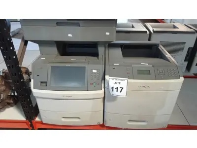 LOTE 117 - 02 IMPRESSORAS MARCA LEXMARK. (NO ESTADO) ATENÇÃO! FAZER A VISITAÇÃO ANTES DE ARREMATAR, NÃO SABEMOS SE FUNCIONA, LEILÃO NÃO TEM GARANTIA E NEM DEVOLUÇÃO, SUJEITO A POSSÍVEIS AVARIAS VISÍVEIS/OCULTAS E/OU AUSÊNCIA DE COMPONENTES.