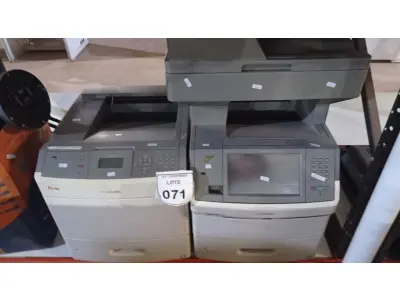 LOTE 071 - 02 IMPRESSORAS MARCA LEXMARK. (NO ESTADO) ATENÇÃO! FAZER A VISITAÇÃO ANTES DE ARREMATAR, NÃO SABEMOS SE FUNCIONA, LEILÃO NÃO TEM GARANTIA E NEM DEVOLUÇÃO, SUJEITO A POSSÍVEIS AVARIAS VISÍVEIS/OCULTAS E/OU AUSÊNCIA DE COMPONENTES.