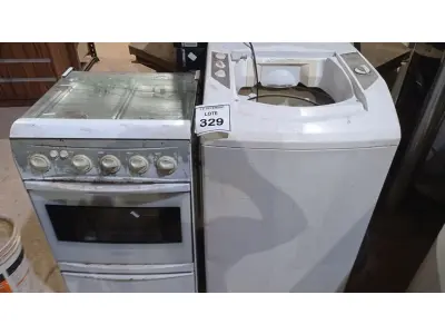 LOTE 329 - 01 SUCATA DE MÁQUINA DE LAVAR E 01 SUCATA DE FOGÃO. (NO ESTADO) ATENÇÃO! FAZER A VISITAÇÃO ANTES DE ARREMATAR, NÃO SABEMOS SE FUNCIONA, LEILÃO NÃO TEM GARANTIA E NEM DEVOLUÇÃO, SUJEITO A POSSÍVEIS AVARIAS VISÍVEIS/OCULTAS E/OU AUSÊNCIA DE COMPONENTES.