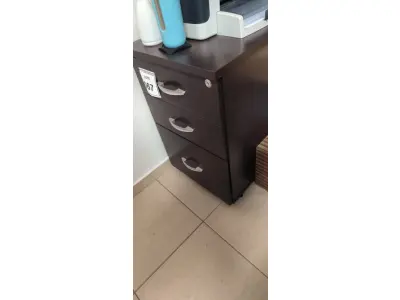 LOTE 067 - 01 GAVETEIRO EM MADEIRA 03 GAVETAS NA COR MARROM. (NO ESTADO) ATENÇÃO! FAZER A VISITAÇÃO ANTES DE ARREMATAR, NÃO SABEMOS SE FUNCIONA, LEILÃO NÃO TEM GARANTIA E NEM DEVOLUÇÃO, SUJEITO A POSSÍVEIS AVARIAS VISÍVEIS/OCULTAS E/OU AUSÊNCIA DE COMPONENTES.