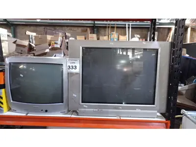 LOTE 333 -  02 TVS DE TUBO MARCA PHILIPS E SEMP. (NO ESTADO) ATENÇÃO! FAZER A VISITAÇÃO ANTES DE ARREMATAR, NÃO SABEMOS SE FUNCIONA, LEILÃO NÃO TEM GARANTIA E NEM DEVOLUÇÃO, SUJEITO A POSSÍVEIS AVARIAS VISÍVEIS/OCULTAS E/OU AUSÊNCIA DE COMPONENTES.
