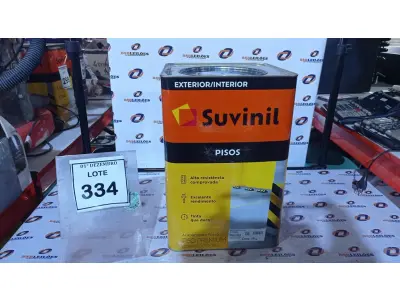 LOTE 334 - 01 TINTA DE PISOS EXTERIOR NA COR FOSCO CINZA ESCURO MARCA SUVINIL. (NO ESTADO) ATENÇÃO! FAZER A VISITAÇÃO ANTES DE ARREMATAR, NÃO SABEMOS SE FUNCIONA, LEILÃO NÃO TEM GARANTIA E NEM DEVOLUÇÃO, SUJEITO A POSSÍVEIS AVARIAS VISÍVEIS/OCULTAS E/OU AUSÊNCIA DE COMPONENTES.