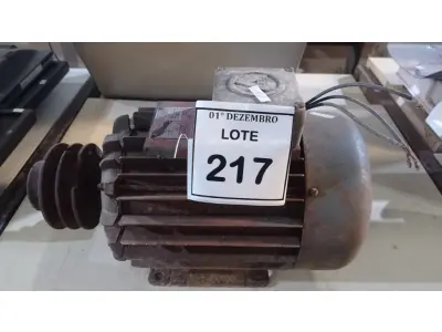 LOTE 217 - 01 MOTOR ELÉTRICO INDUSTRIAL. (NO ESTADO) ATENÇÃO! FAZER A VISITAÇÃO ANTES DE ARREMATAR, NÃO SABEMOS SE FUNCIONA, LEILÃO NÃO TEM GARANTIA E NEM DEVOLUÇÃO, SUJEITO A POSSÍVEIS AVARIAS VISÍVEIS/OCULTAS E/OU AUSÊNCIA DE COMPONENTES.