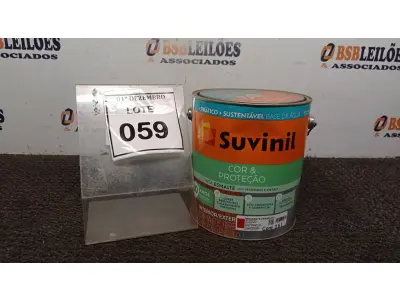 LOTE 059 - 01 LATA DE TINTA ESMALTE DE 3,6L NA COR BRILHANTE VERMELHO MARCA SUVINIL. (NO ESTADO) ATENÇÃO! FAZER A VISITAÇÃO ANTES DE ARREMATAR, NÃO SABEMOS SE FUNCIONA, LEILÃO NÃO TEM GARANTIA E NEM DEVOLUÇÃO, SUJEITO A POSSÍVEIS AVARIAS VISÍVEIS/OCULTAS E/OU AUSÊNCIA DE COMPONENTES.