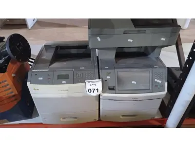 LOTE 071 - 02 IMPRESSORAS MARCA LEXMARK. (NO ESTADO) ATENÇÃO! FAZER A VISITAÇÃO ANTES DE ARREMATAR, NÃO SABEMOS SE FUNCIONA, LEILÃO NÃO TEM GARANTIA E NEM DEVOLUÇÃO, SUJEITO A POSSÍVEIS AVARIAS VISÍVEIS/OCULTAS E/OU AUSÊNCIA DE COMPONENTES.