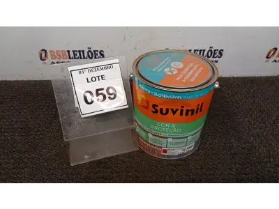 LOTE 059 - 01 LATA DE TINTA ESMALTE DE 3,6L NA COR BRILHANTE VERMELHO MARCA SUVINIL. (NO ESTADO) ATENÇÃO! FAZER A VISITAÇÃO ANTES DE ARREMATAR, NÃO SABEMOS SE FUNCIONA, LEILÃO NÃO TEM GARANTIA E NEM DEVOLUÇÃO, SUJEITO A POSSÍVEIS AVARIAS VISÍVEIS/OCULTAS E/OU AUSÊNCIA DE COMPONENTES.
