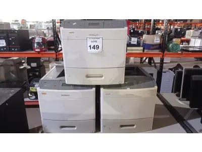 LOTE 149 - 03 IMPRESSORAS MARCA LEXMARK. (NO ESTADO) ATENÇÃO! FAZER A VISITAÇÃO ANTES DE ARREMATAR, NÃO SABEMOS SE FUNCIONA, LEILÃO NÃO TEM GARANTIA E NEM DEVOLUÇÃO, SUJEITO A POSSÍVEIS AVARIAS VISÍVEIS/OCULTAS E/OU AUSÊNCIA DE COMPONENTES.