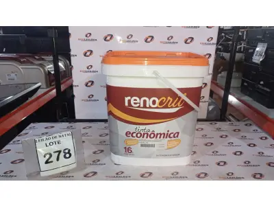 LOTE 278 - 01 BALDE DE TINTA ECONÔMICA DE 16L NA COR BRANCO NEVE MARCA RENOCRIL. (NO ESTADO) ATENÇÃO! FAZER A VISITAÇÃO ANTES DE ARREMATAR, NÃO SABEMOS SE FUNCIONA, LEILÃO NÃO TEM GARANTIA E NEM DEVOLUÇÃO, SUJEITO A POSSÍVEIS AVARIAS VISÍVEIS/OCULTAS E/OU AUSÊNCIA DE COMPONENTES.