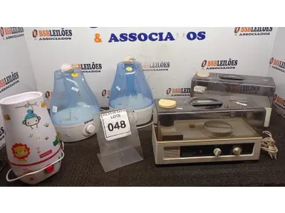 LOTE 048 - 05 UMIDIFICADORES DE MARCAS E MODELOS DIVERSOS. (NO ESTADO) ATENÇÃO! FAZER A VISITAÇÃO ANTES DE ARREMATAR, NÃO SABEMOS SE FUNCIONA, LEILÃO NÃO TEM GARANTIA E NEM DEVOLUÇÃO, SUJEITO A POSSÍVEIS AVARIAS VISÍVEIS/OCULTAS E/OU AUSÊNCIA DE COMPONENTES.