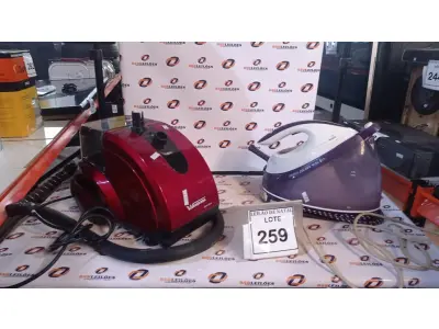 LOTE 259 - 02 VAPORIZADORES DE ROUPA. (NO ESTADO) ATENÇÃO! FAZER A VISITAÇÃO ANTES DE ARREMATAR, NÃO SABEMOS SE FUNCIONA, LEILÃO NÃO TEM GARANTIA E NEM DEVOLUÇÃO, SUJEITO A POSSÍVEIS AVARIAS VISÍVEIS/OCULTAS E/OU AUSÊNCIA DE COMPONENTES.