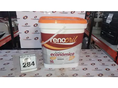 LOTE 284 - 01 BALDE DE TINTA ECONÔMICA DE 16L NA COR BRANCO NEVE MARCA RENOCRIL. (NO ESTADO) ATENÇÃO! FAZER A VISITAÇÃO ANTES DE ARREMATAR, NÃO SABEMOS SE FUNCIONA, LEILÃO NÃO TEM GARANTIA E NEM DEVOLUÇÃO, SUJEITO A POSSÍVEIS AVARIAS VISÍVEIS/OCULTAS E/OU AUSÊNCIA DE COMPONENTES.